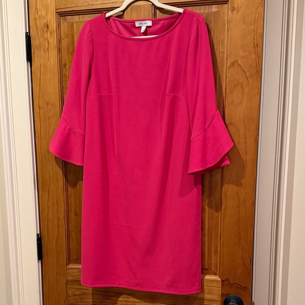 Nine West Fuchsia Long Sleeve Dress